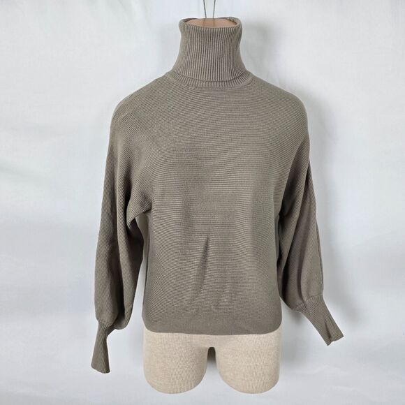 Pink Rose Turtleneck Women's XS Tan (ish) Long Sleeve Knit Elastic Cuffs - Picture 1 of 14